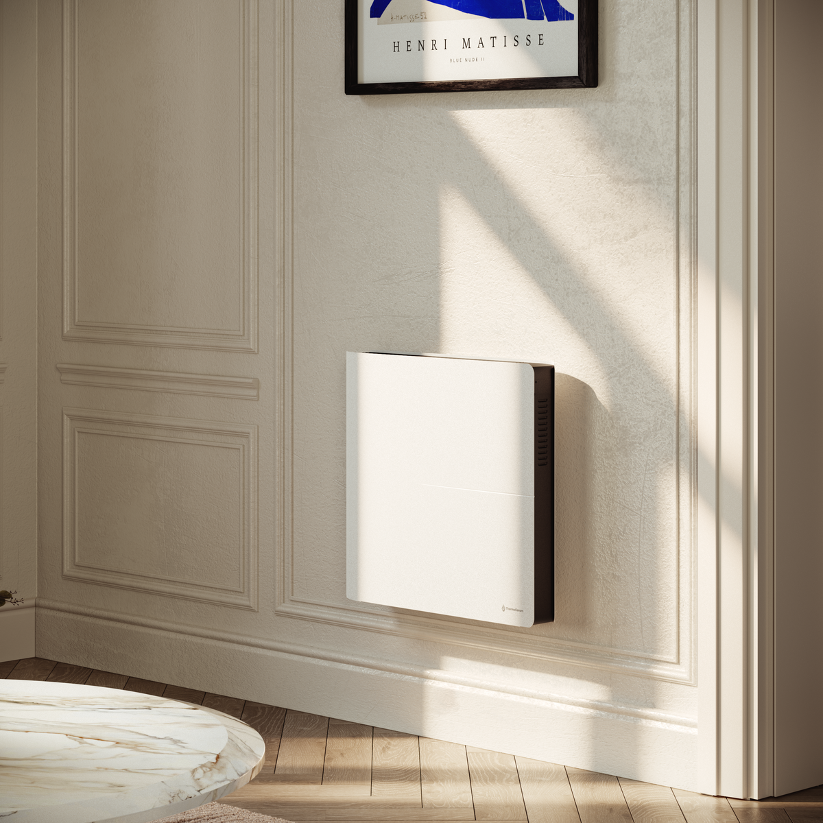Aquecedor elétrico conectado 1000W sistema de aquecimento duplo horizontal Branco Molia