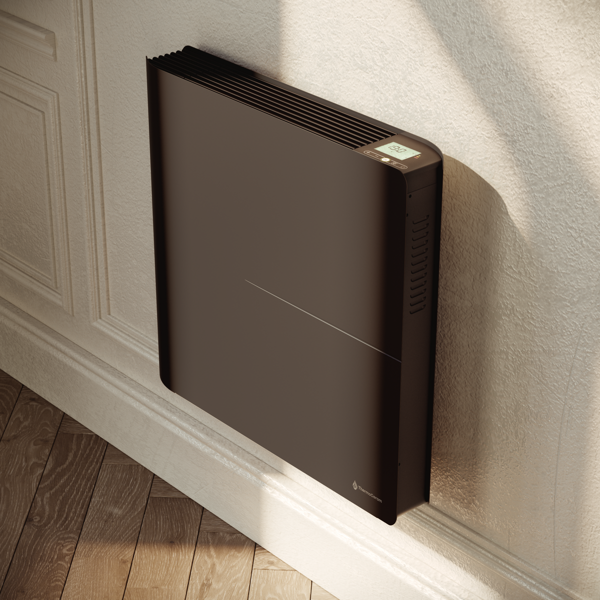 Radiador elétrico conectado de 1000 W com sistema duplo de aquecimento horizontal, preto, Molia