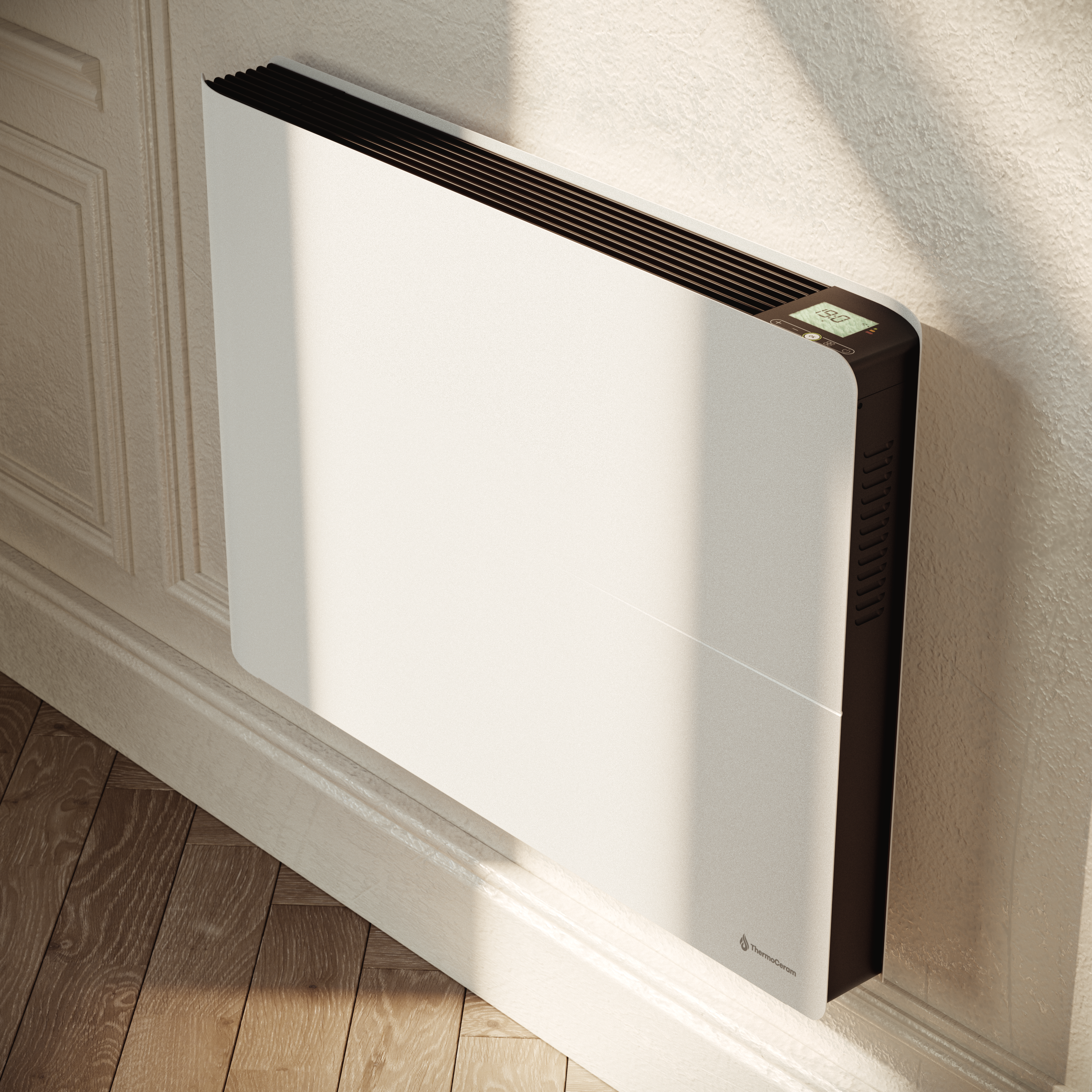 Radiador elétrico conectado de 1500 W com sistema duplo de aquecimento horizontal, branco, Molia