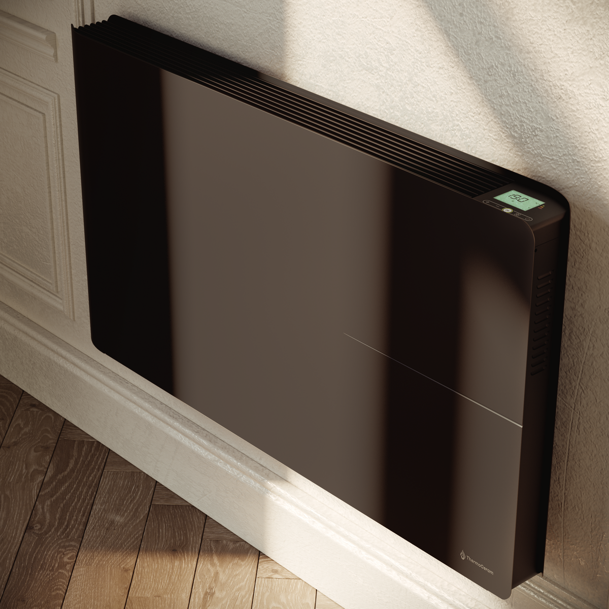 Aquecedor elétrico conectado 2000W sistema de aquecimento duplo horizontal Preto Molia