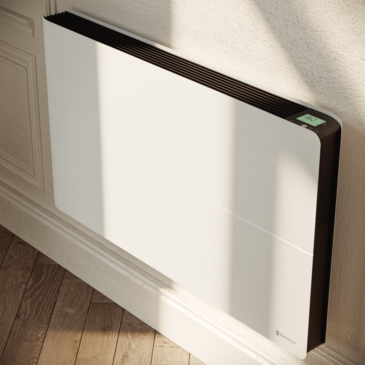 Radiador elétrico conectado de 2000 W com sistema duplo de aquecimento horizontal, branco, Molia