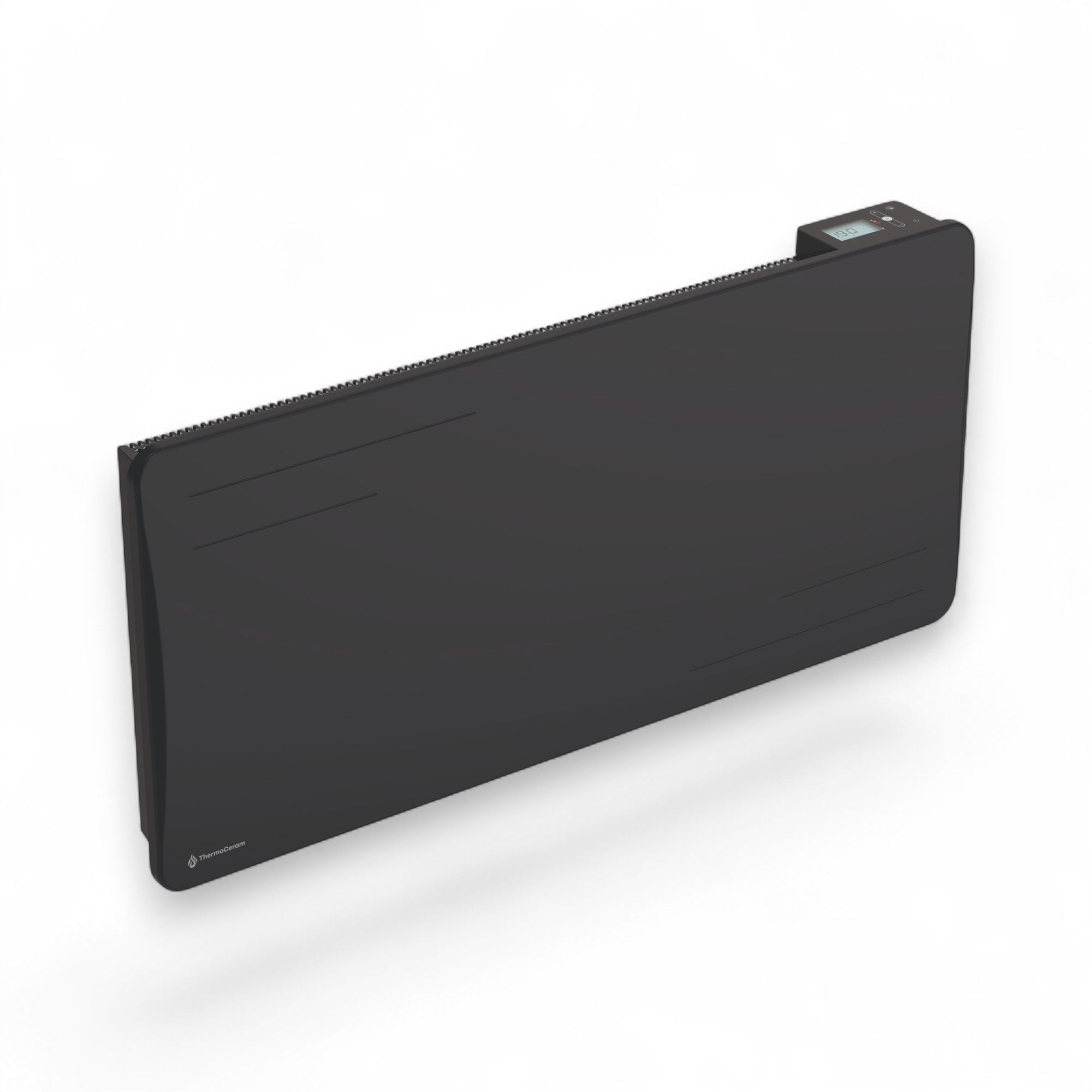 Radiador elétrico conectado de 2000 W com inércia seca cerâmica, horizontal, preto, Alice