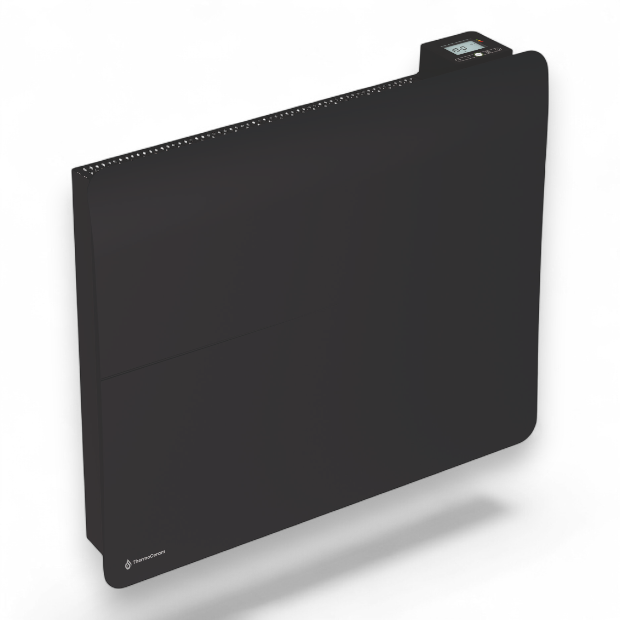 Radiador elétrico conectado de 1500 W com sistema duplo de aquecimento horizontal, preto, Cira