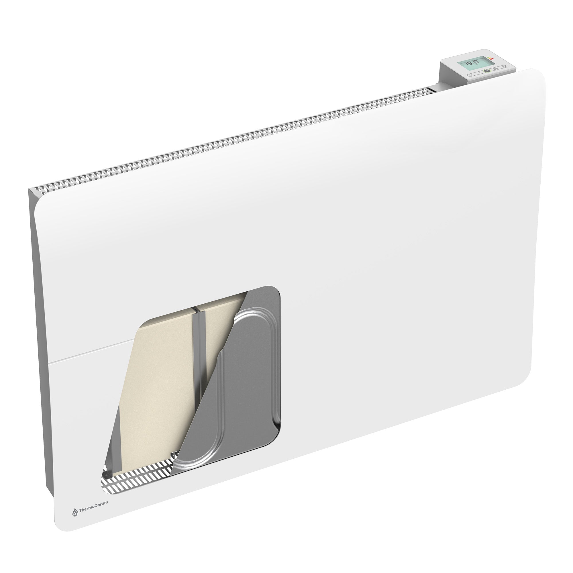 Radiateur électrique connecté 2000W double système de chauffe horizontal Blanc Cira - Thermoceram FR