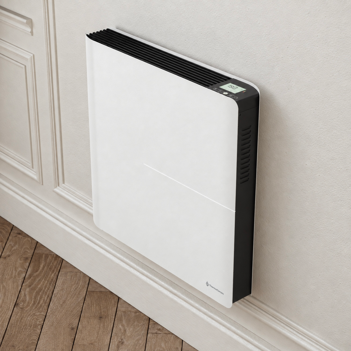 Aquecedor elétrico conectado 1000W duplo sistema de aquecimento horizontal Branco Molia