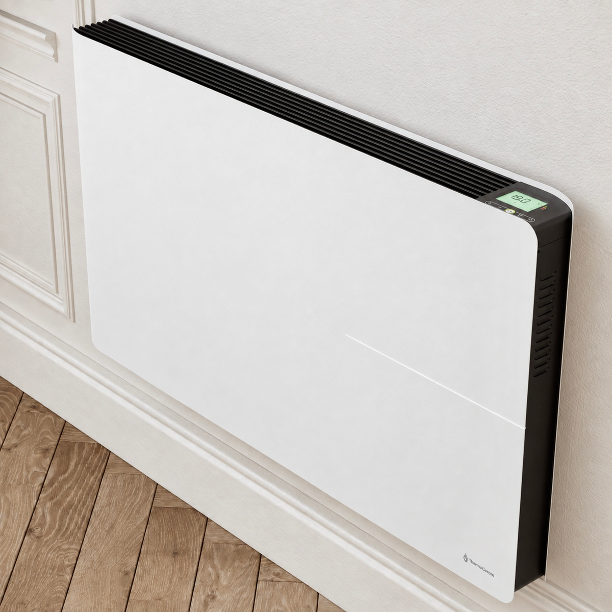 Radiador elétrico conectado de 2000 W com sistema duplo de aquecimento horizontal, branco, Molia