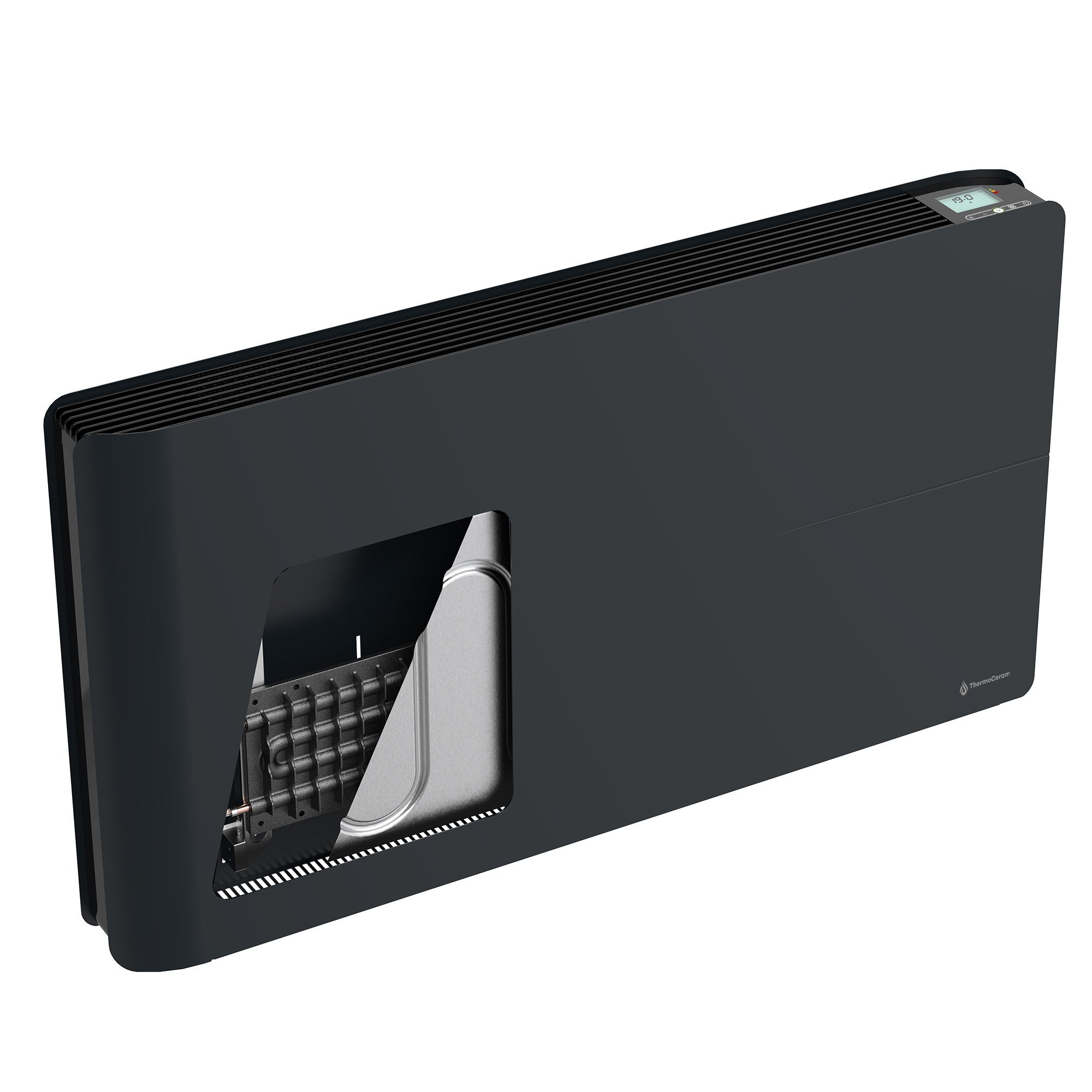 Aquecedor elétrico conectado 2000W sistema de aquecimento duplo horizontal Preto Molia