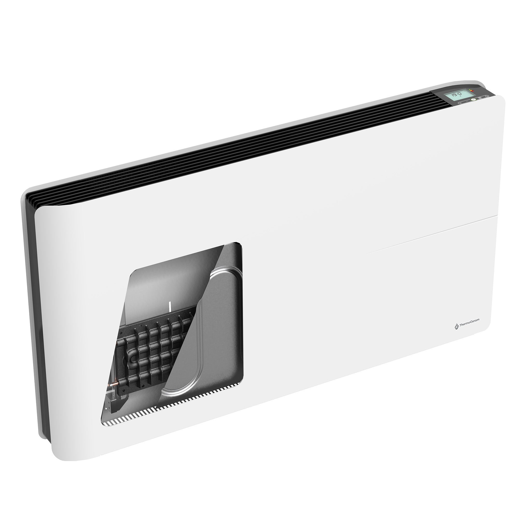 Radiador elétrico conectado de 2000 W com sistema duplo de aquecimento horizontal, branco, Molia