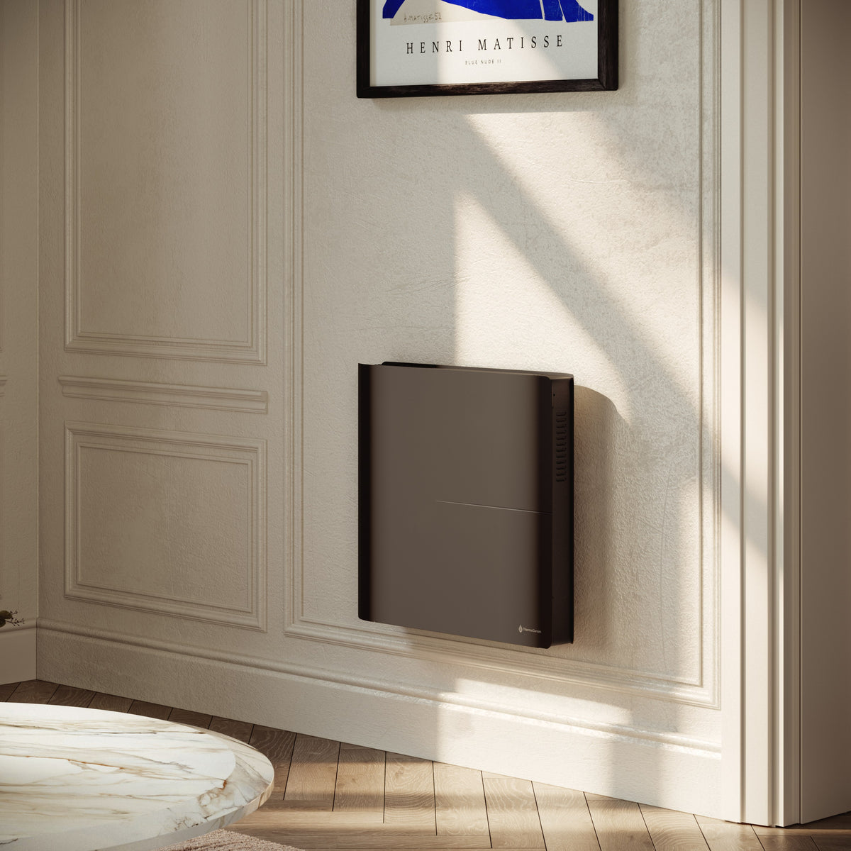 Radiador elétrico conectado de 1000 W com sistema duplo de aquecimento horizontal, preto, Molia