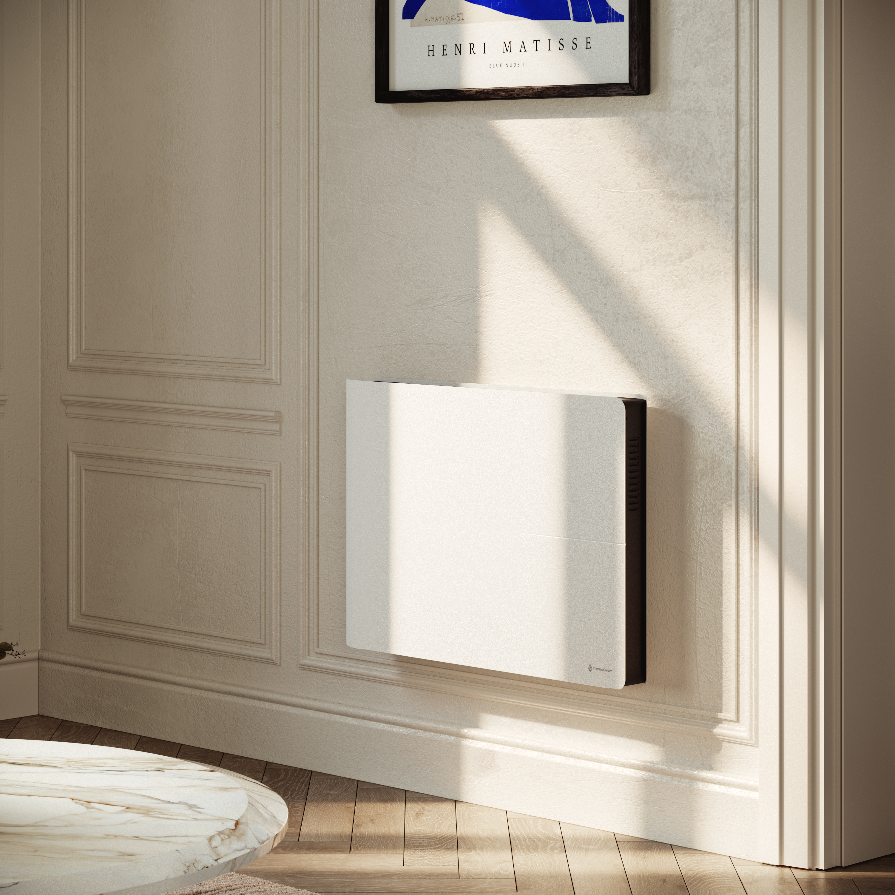 Radiador elétrico conectado de 1500 W com sistema duplo de aquecimento horizontal, branco, Molia