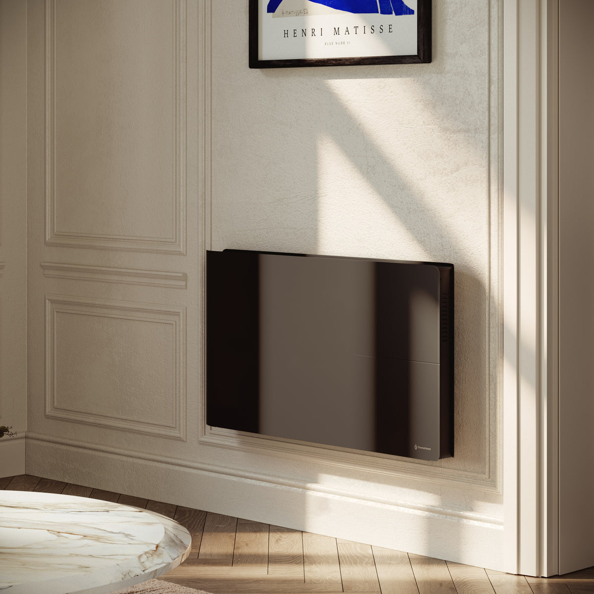 Aquecedor elétrico conectado 2000W duplo sistema de aquecimento horizontal Preto Molia