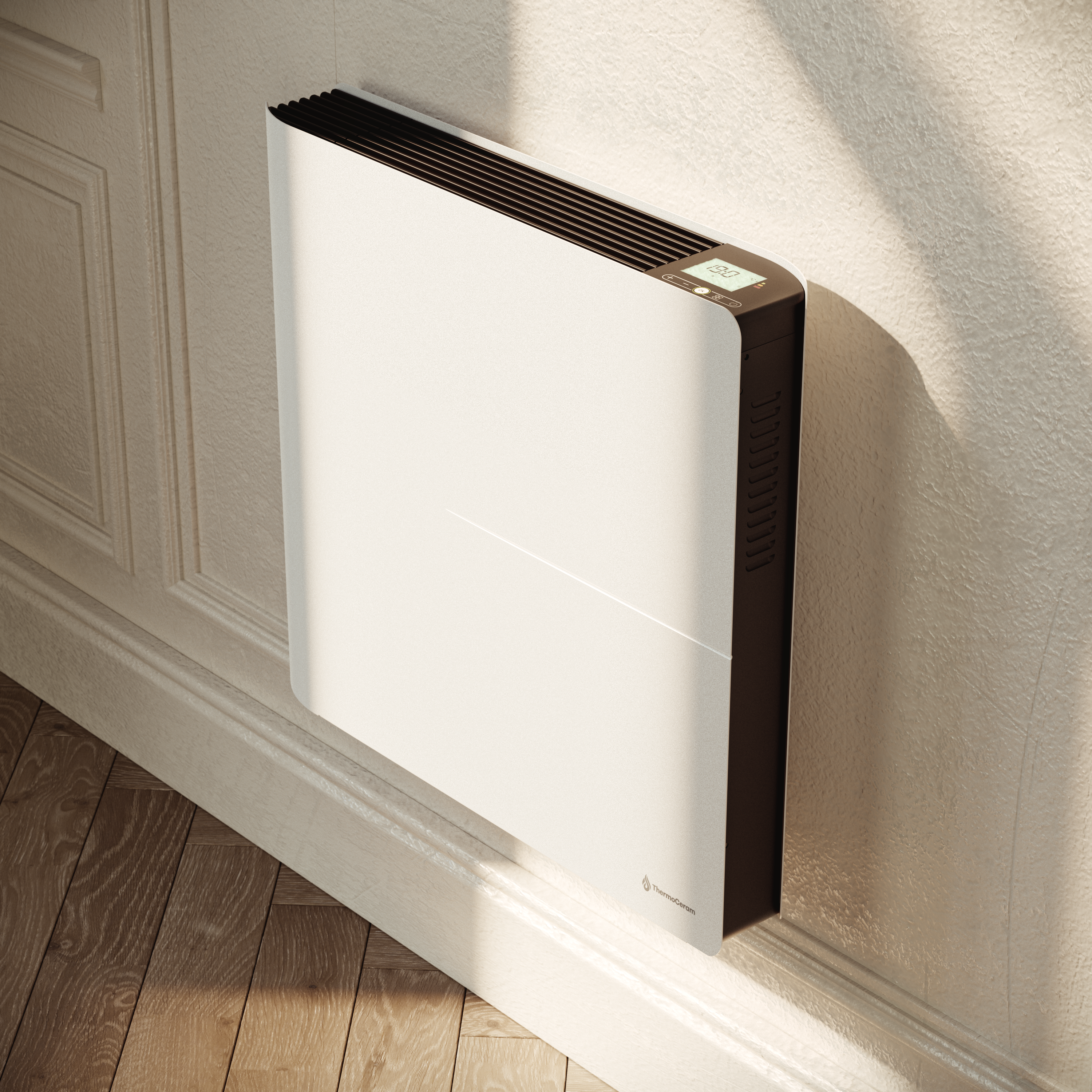 Aquecedor elétrico conectado 1000W sistema de aquecimento duplo horizontal Branco Molia