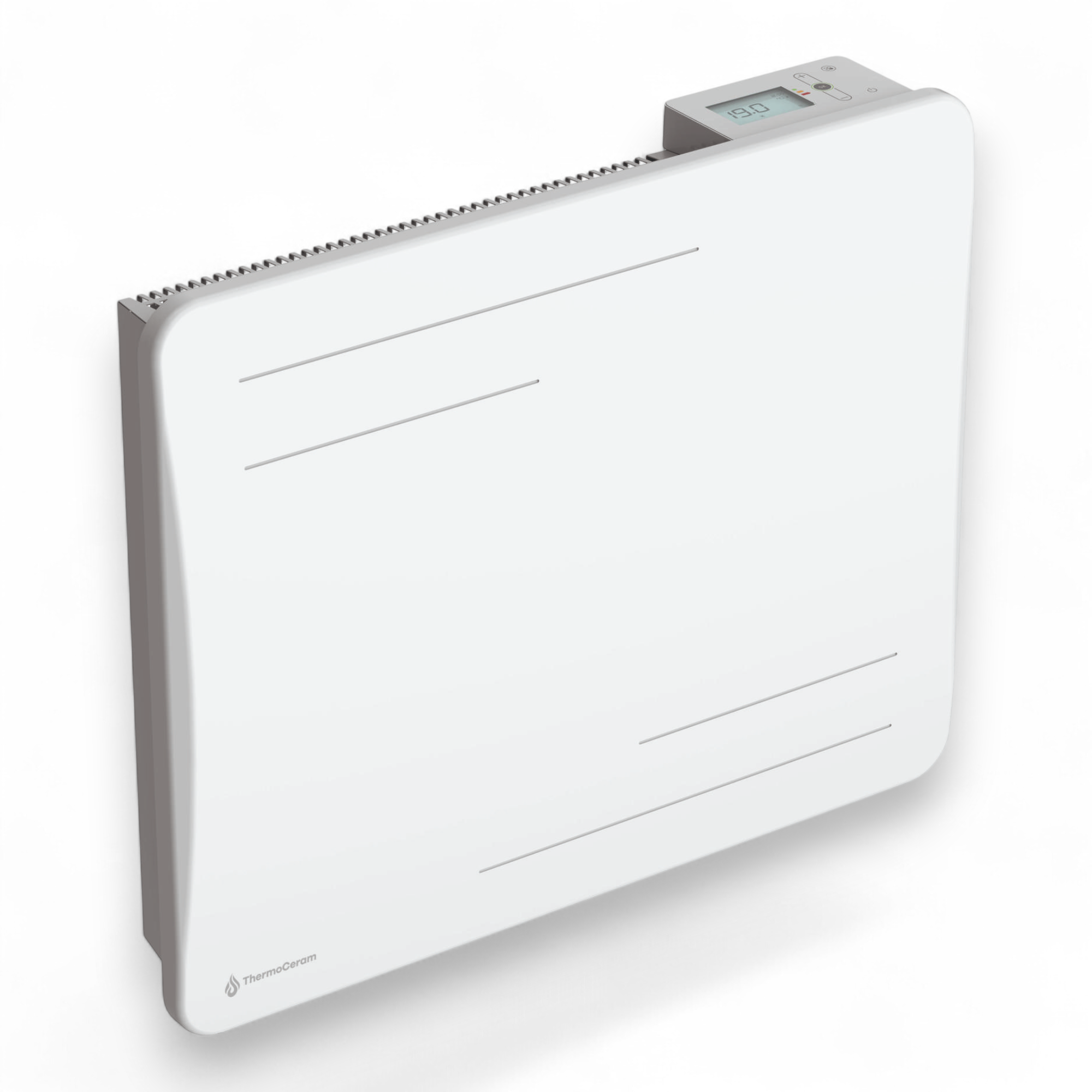 Radiador elétrico conectado de 1000 W com inércia seca cerâmica, horizontal, Branco Alice