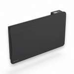 Radiador Alice de 1500 W preto, visto de três quartos sobre fundo branco, com o seu ecrã digital