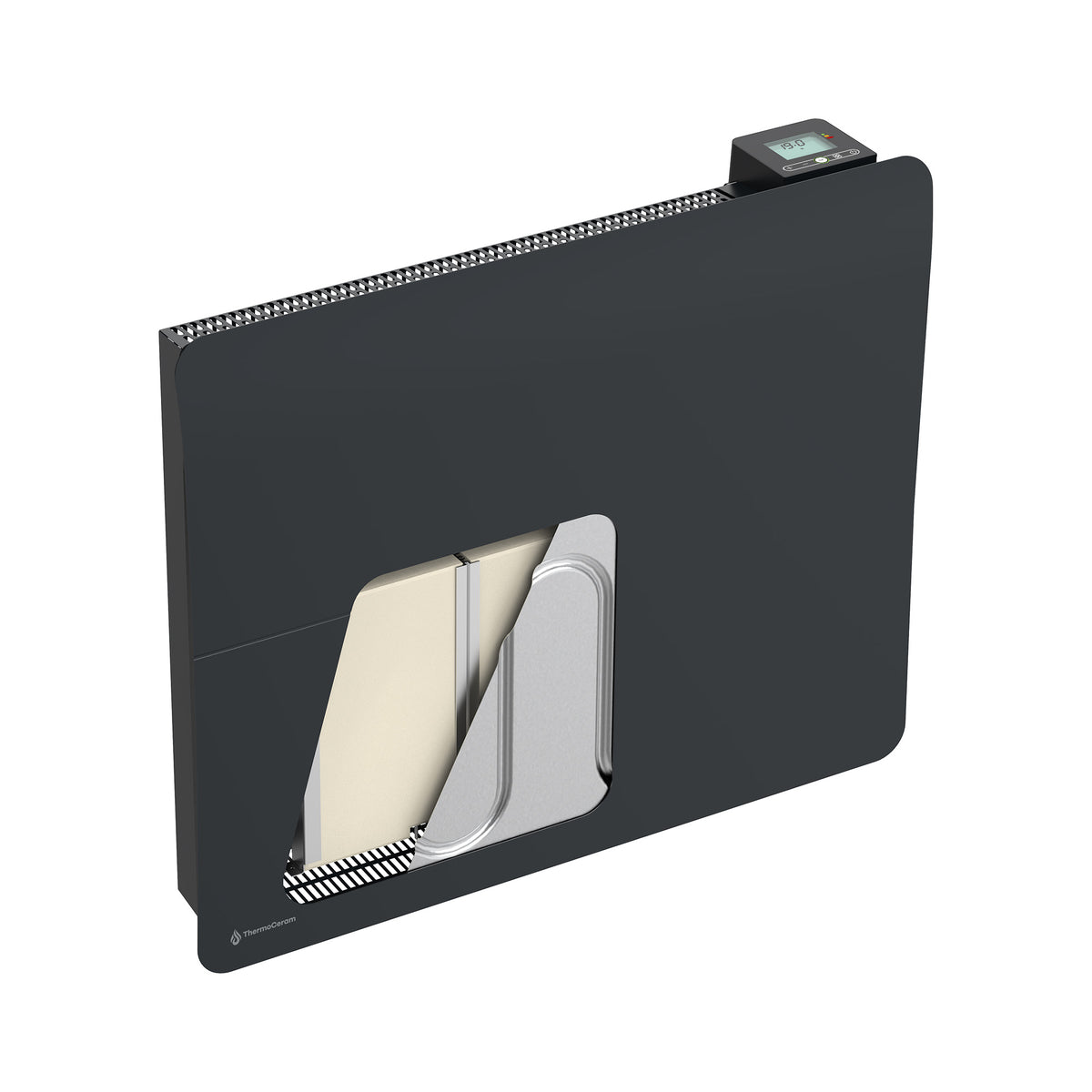 Aquecedor elétrico conectado 1500W duplo sistema de aquecimento horizontal Preto Cira - Thermoceram FR