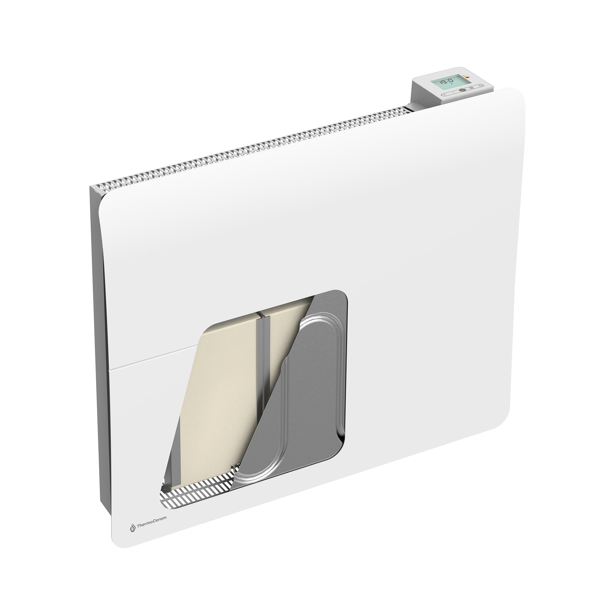 Radiador elétrico conectado de 1500 W com sistema duplo de aquecimento horizontal, branco Cira