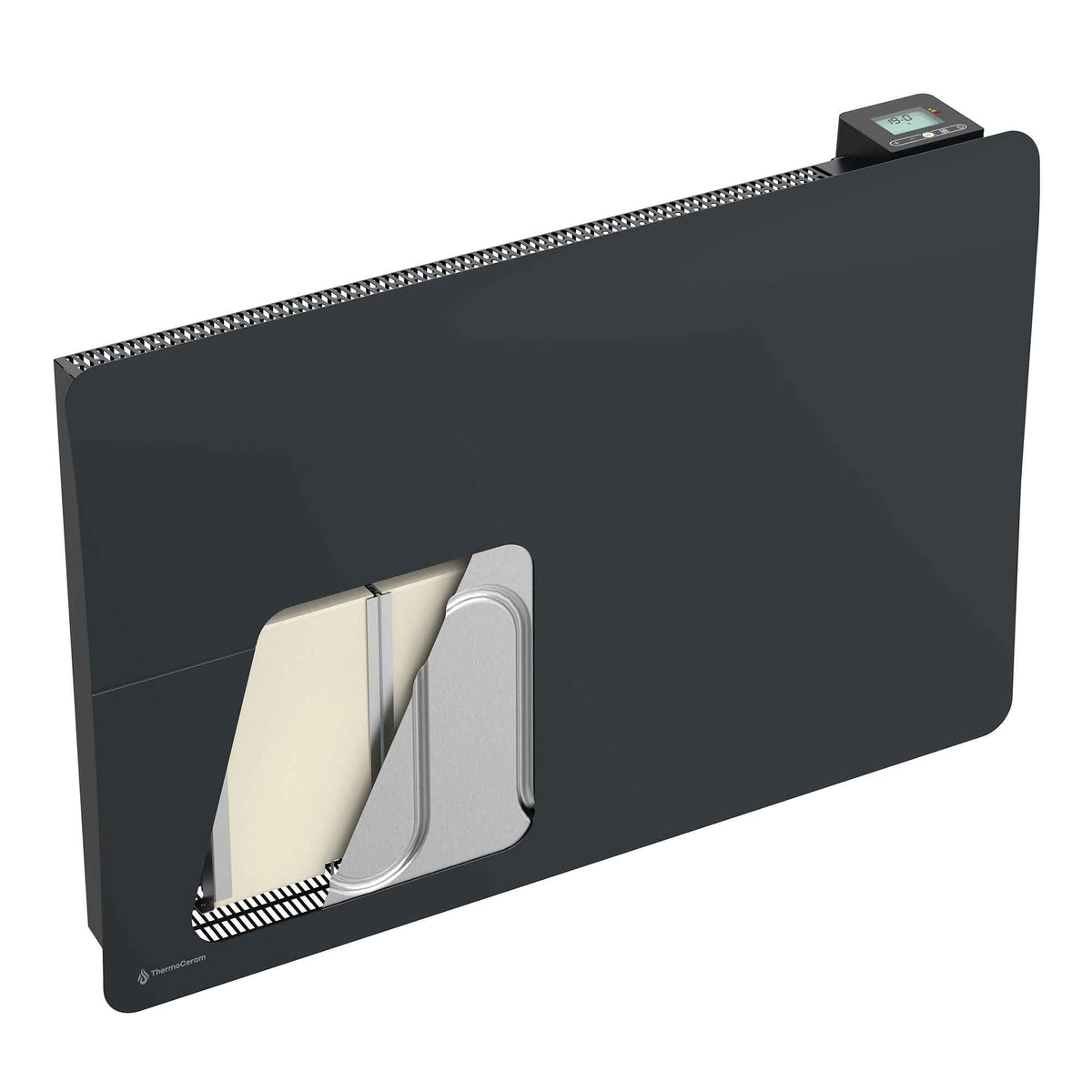 Aquecedor elétrico conectado 2000W duplo sistema de aquecimento horizontal Preto Cira