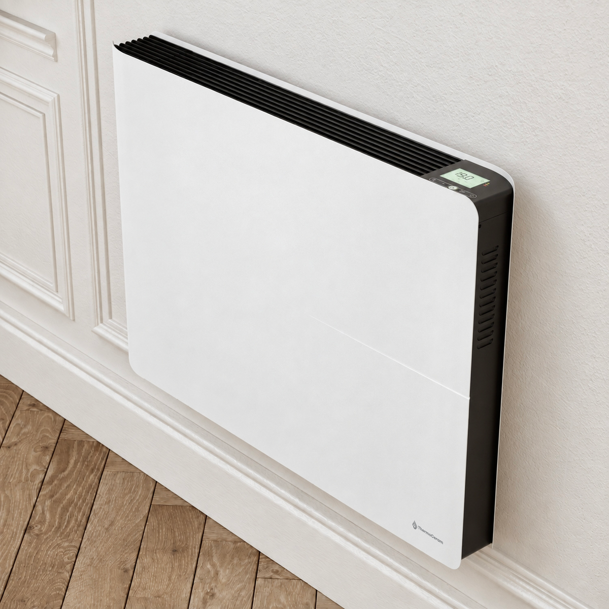 Radiador elétrico conectado de 1500 W com sistema duplo de aquecimento horizontal, branco, Molia