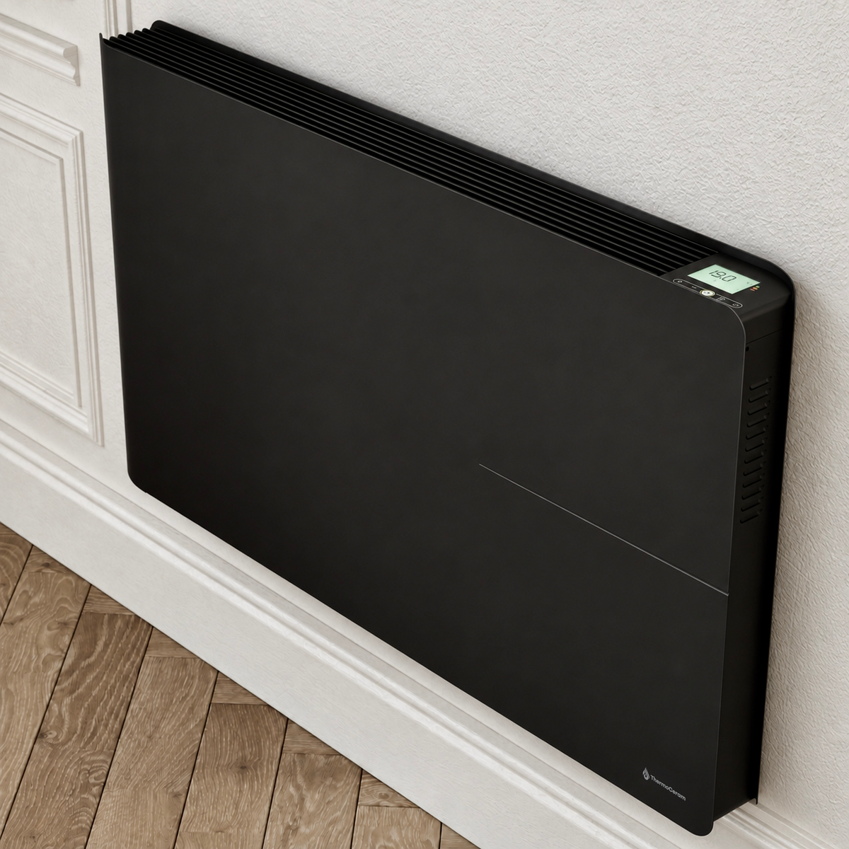 Aquecedor elétrico conectado 2000W duplo sistema de aquecimento horizontal Preto Molia