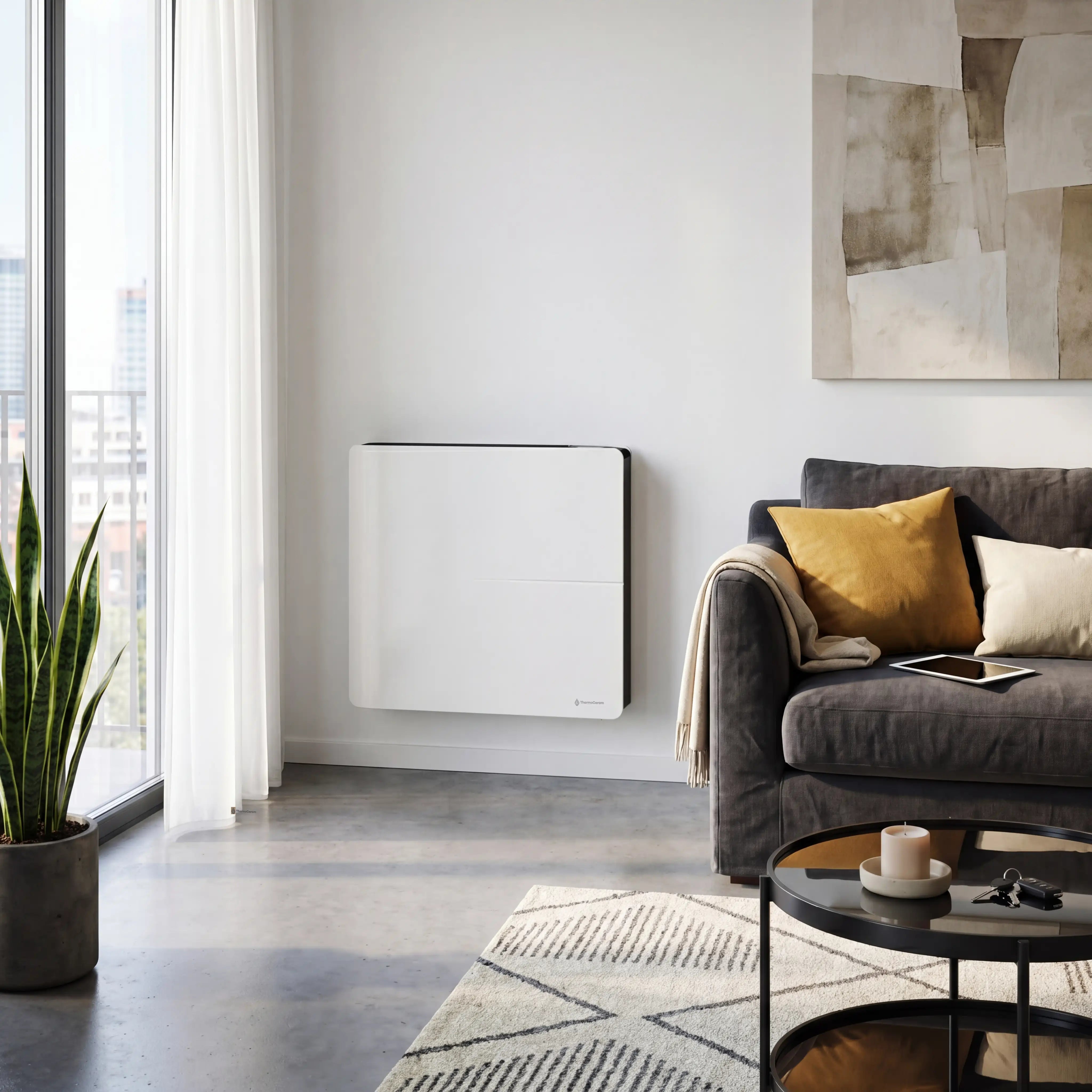 Aquecedor elétrico conectado 1000W sistema de aquecimento duplo horizontal Branco Molia