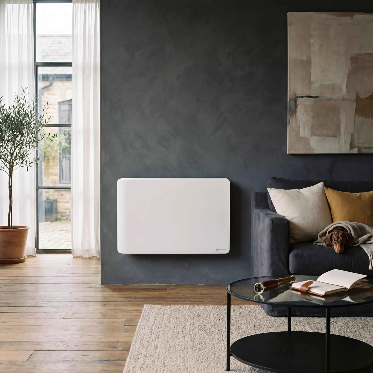 Aquecedor elétrico conectado 1500W duplo sistema de aquecimento horizontal Branco Molia