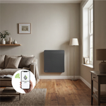 Aquecedor elétrico conectado 1000W duplo sistema de aquecimento horizontal Preto Cira - Thermoceram FR